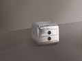 Aluminum 2 Drawer End Table Silver Primary Living Space Drawers Rectangular Wood Metal