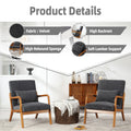 Coolmore Modern Accent Chair, Solid Wood Padding Lounge Armchairs With One Pillow For Living Room, Bedroom, Guest Room Gray Gray Primary Living Space Foam Velvet