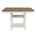 Antique White Finish Counter Height Set 5Pc Table With Bottom Storage And 4 Counter Height Chairs Farmhouse Style Dining Kitchen Set Wooden Furniture Wood Wood Antique White,Brown Seats 4 Wood Dining Room Farmhouse Square Wood