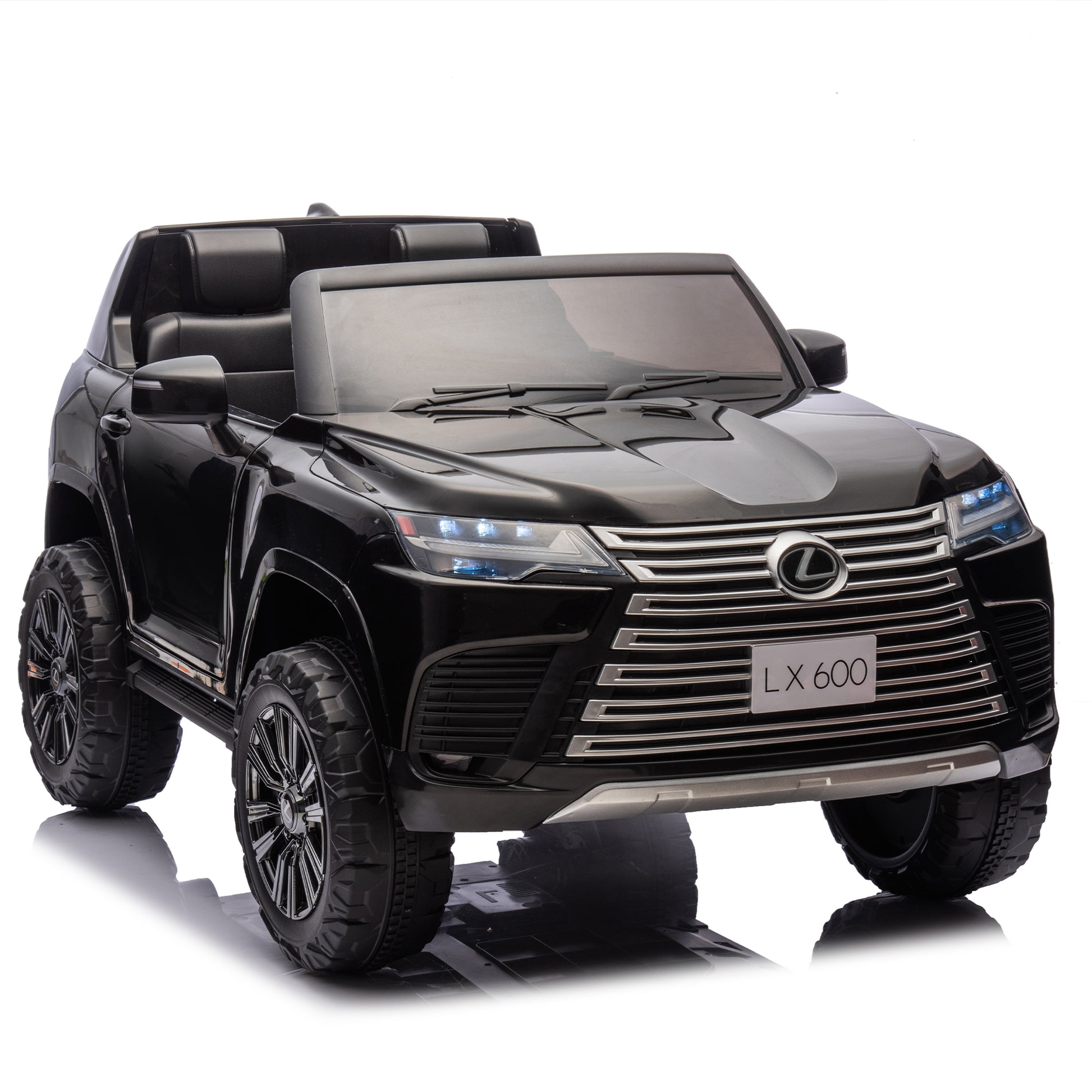 Licensed Lexus Lx600 24V Two Seater Xxl Kids Ride On Car W Parents Control,Seat Width 20 Inches,2Wd,Four Wheel Suspension,Bluetooth,Mp3,Music,Power Display,Speeds 1.86 3.11Mph For Kids. Black Polypropylene