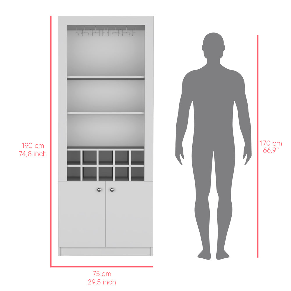 Bar Cabinet Nixon, Living Room, White White Primary Living Space Contemporary,Modern Particle Board Engineered Wood