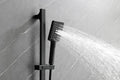 Wall Mounted Shower System In Matte Black With Shower Head, Handheld Shower, 3 Body Jets Matte Black Brass Brass