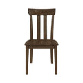 Set Of 2 Slat Back Wooden Dining Chairs, Brown Oak Brown Oak Dining Room Dining Chairs Slat Back Set Of 2 Mdf