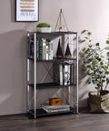Tennos Black & Chrome Finish Bookshelf Black,Chrome Metal,Synthetic Wood