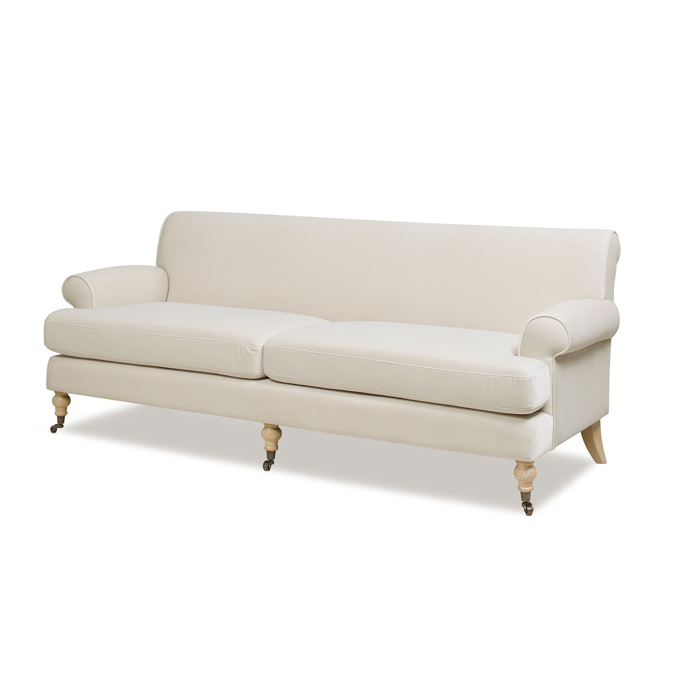 Alana 88" Lawson Two Cushion Tightback Sofa, French Beige Performance Velvet Beige Foam Velvet 3 Seat