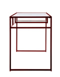 Yasin Glass Top & Red Finish Writing Desk Red Glass,Metal,Synthetic Wood