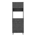 Bay Area Pantry, Two Door Cabinets, One Drawer, Four Adjustable Metal Legs Black Dining Room Modern Mdf Shelves Included Engineered Wood