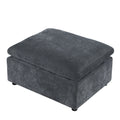 Modern Upholstered Square Modular Ottoman For Sectional Sofa,Sectional Sofa Couch, Chenille Grey Grey Fabric 1 Seat