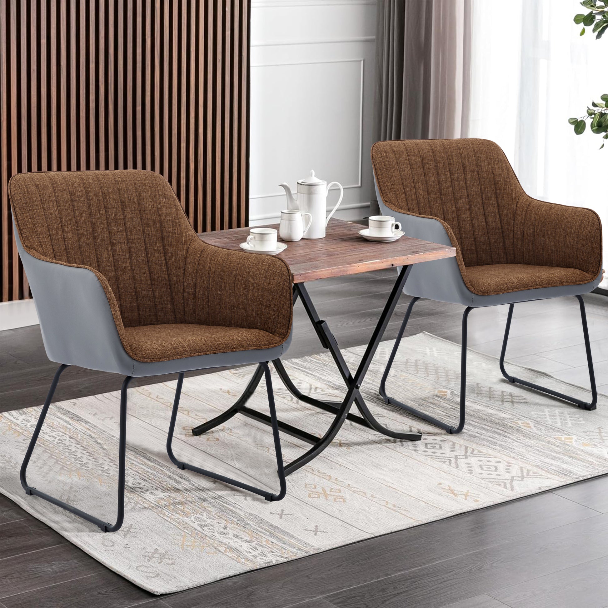 Ts Leisure Chair Dining Chair Black Brown Grey Linen