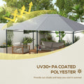 Outsunny 10' X 13' Gazebo Canopy Replacement, Outdoor Gazebo Cover Top Roof Replacement With Vents And Drain Holes, Top Cover Only , Light Gray Gray Polyester