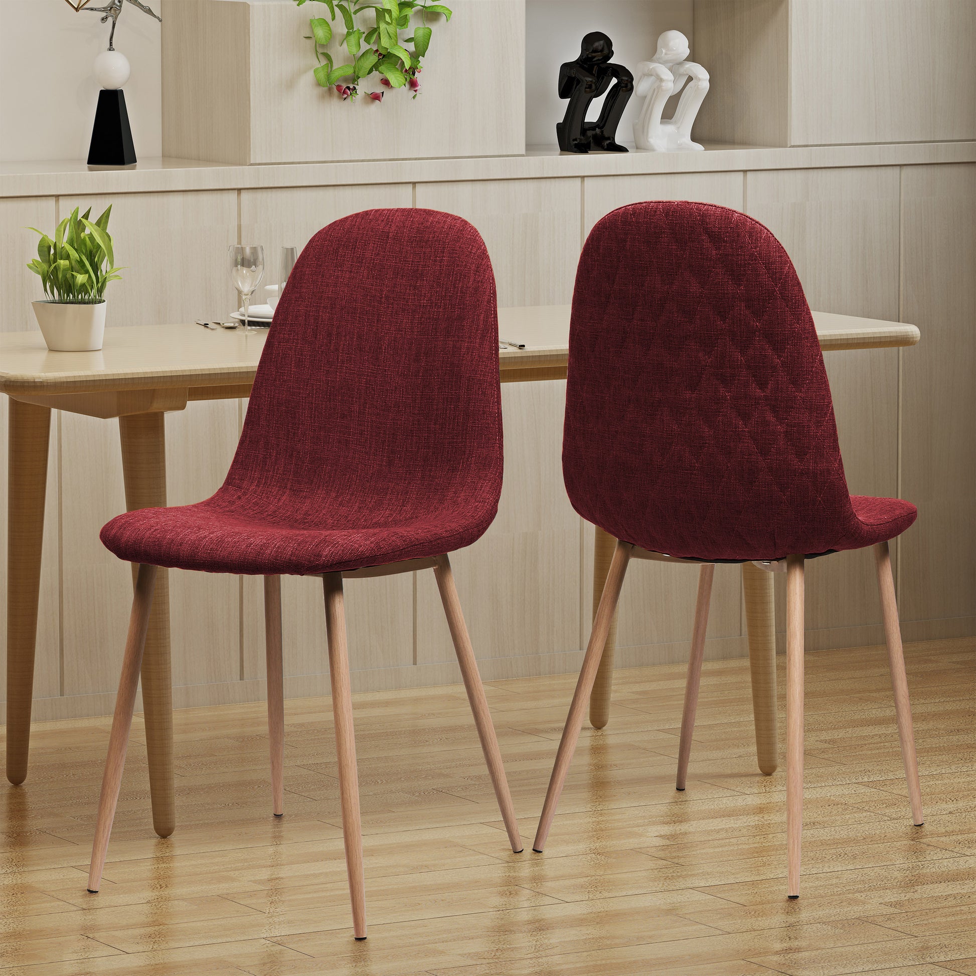 Dining Chair Red Fabric