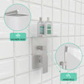 Rainfall Shower System With Storage Rack 10 Inch Shower Faucet Set Brushed Nickel With High Pressure With Square Shower Head Luxury Shower Set Wall Mount Brushed Nickel Metal