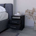 Philadelphia Nightstand, Two Drawers, Concealed Shelf Black 2 Drawers Bedroom Modern Storage Melamine Particle Board