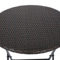 Elba Bistro Set Brown Multi Pe Rattan Iron Waterproof Fabric