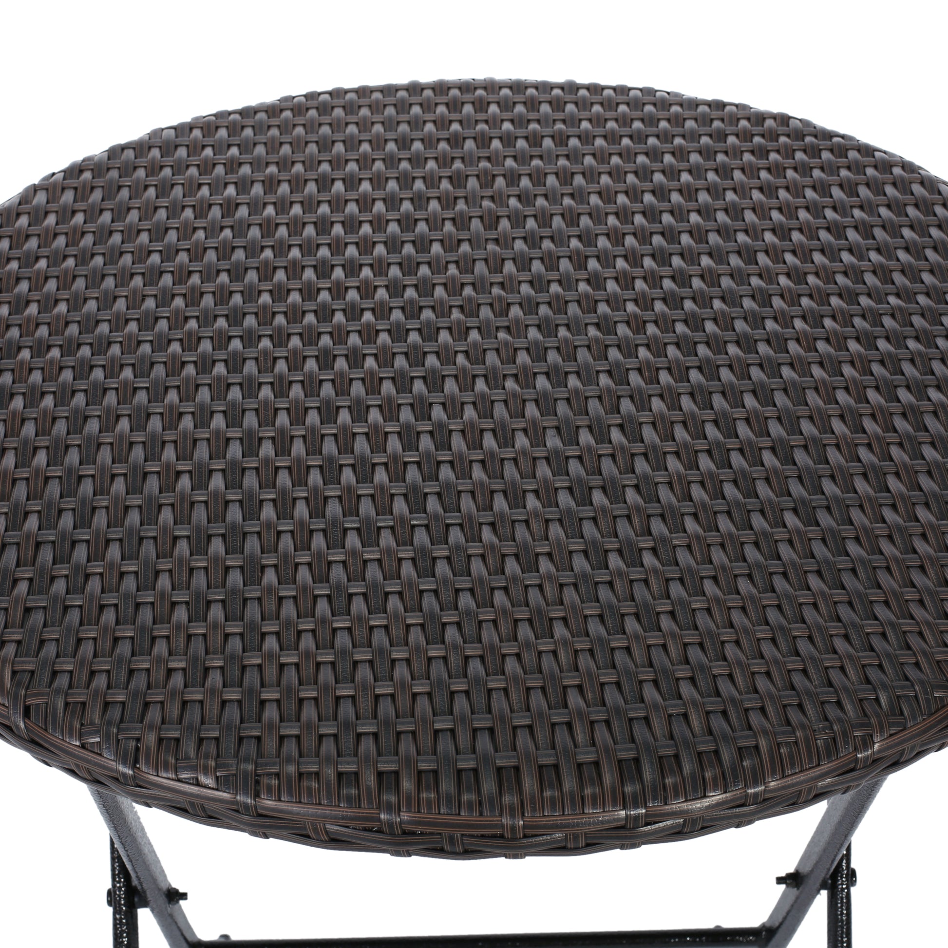 Elba Bistro Set Brown Multi Pe Rattan Iron Waterproof Fabric