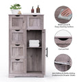 Bathroom Storage Cabinet With Storage 5 Drawers And 1 Door, Entryway Cabinet With Adjustable Shelf, Accent Cabinet For Bathroom Kitchen Living Room And Office, Grey Grey Wood