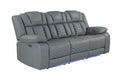 Raize Grey 10 Power Reclining Sofa With Ddt, Wc And Led Gray Fabric 3 Seat