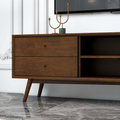 Caroline Mid Century Modern Style Walnut Tv Stand Up To 72