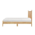 Mid Century Modern Design Full Platform Bed 1Pc Natural Finish Wooden Bedroom Furniture Vertical Slats Headboard, Bed In A Box Box Spring Not Required Full Natural Wood Bedroom Mid Century Modern Slat Beds Wood