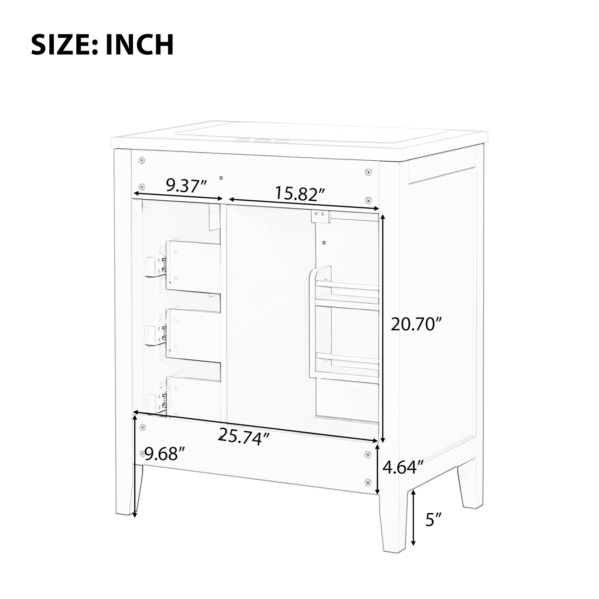 30" Bathroom Vanity With Sink Combo, Green Bathroom Cabinet With Drawers, Solid Frame And Mdf Board Old Sku:N725S999222F Green Solid Wood Mdf