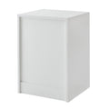 3 Drawer Nightstand For Bedroom, Modern Wood And Mirrored Nightstand, Square Bedside Glass End Table With Storage For Bedroom Room, Sofa, White Chest White Particle Board