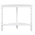 42'' Retro Circular Curved Half Moon Console Table With Cloud Design Top And Open Shelf Solid Wood Frame And Legs, Milk White Milk White Primary Living Space Retro Pine Console Tables Pine