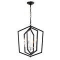 4 Light Farmhouse Kitchen Chandeliers, Matte Black And Sliver Vintage Rustic Cage Light Fixture Adjustable Height Chandeliers For Dining Room Hallway Foyer Entryway E12 Bulbs Not Included Matte Black American Design,Luxury,Modern,Vintage Metal Metal