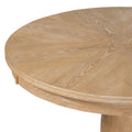 5 Piece Retro Dining Set, Round Table With Pedestal Table Base And 4 Upholstered Chairs For Dining Room And Kitchen Natural Wood Wash Natural Wood Wash Solid Wood Mdf