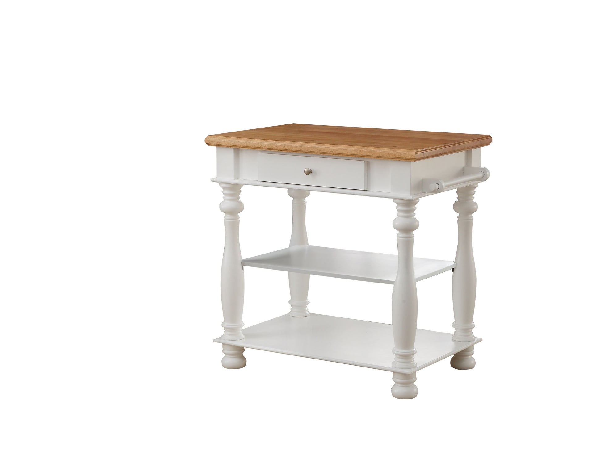 White Kitchen Island White Solid Wood Mdf