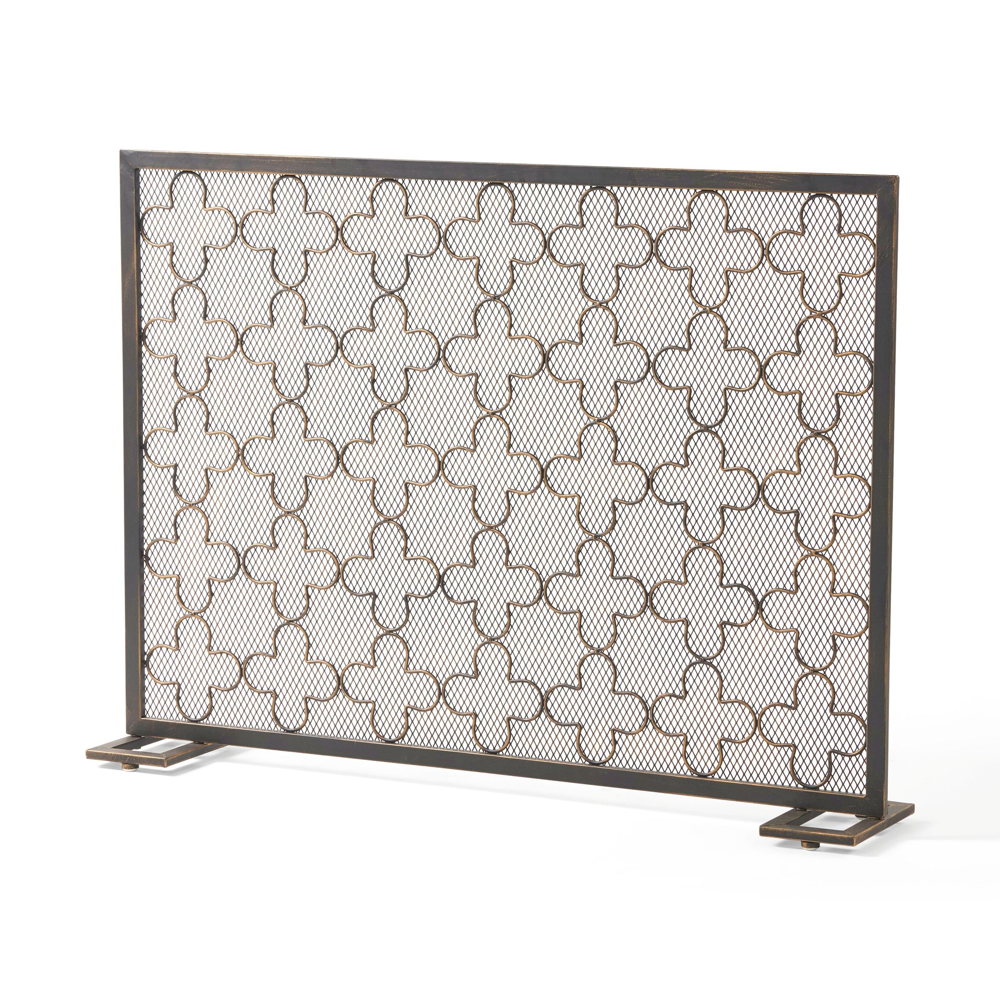 Fire Screen Black Gold Iron