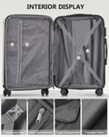 3 Piece Luggage Set With Tsa Lock& Double Spinner Wheels, Expandable For Large Storage Off White Abs