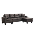 Sectional Sofa Set For Living Room With L Shape Chaise Lounge ,Cup Holder And Left Or Right Hand Chaise Modern 4 Seat Chocolate Brown Dark Brown Pu 4 Seat