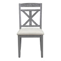 5 Piece Retro Functional Dining Table Set Extendable Round Table And 4 Upholstered Chairs For Dining Room And Living Room Grey Grey Solid Wood
