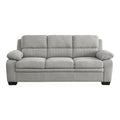 Modern Living Room 3Pc Sofa Set Plush Comfortable Sofa Loveseat Chair Gray Textured Fabric Channel Tufting Solid Wood Frame Furniture Gray Polyester Wood Primary Living Space Contemporary Pillow Top Arms Solid Wood 6 Seat