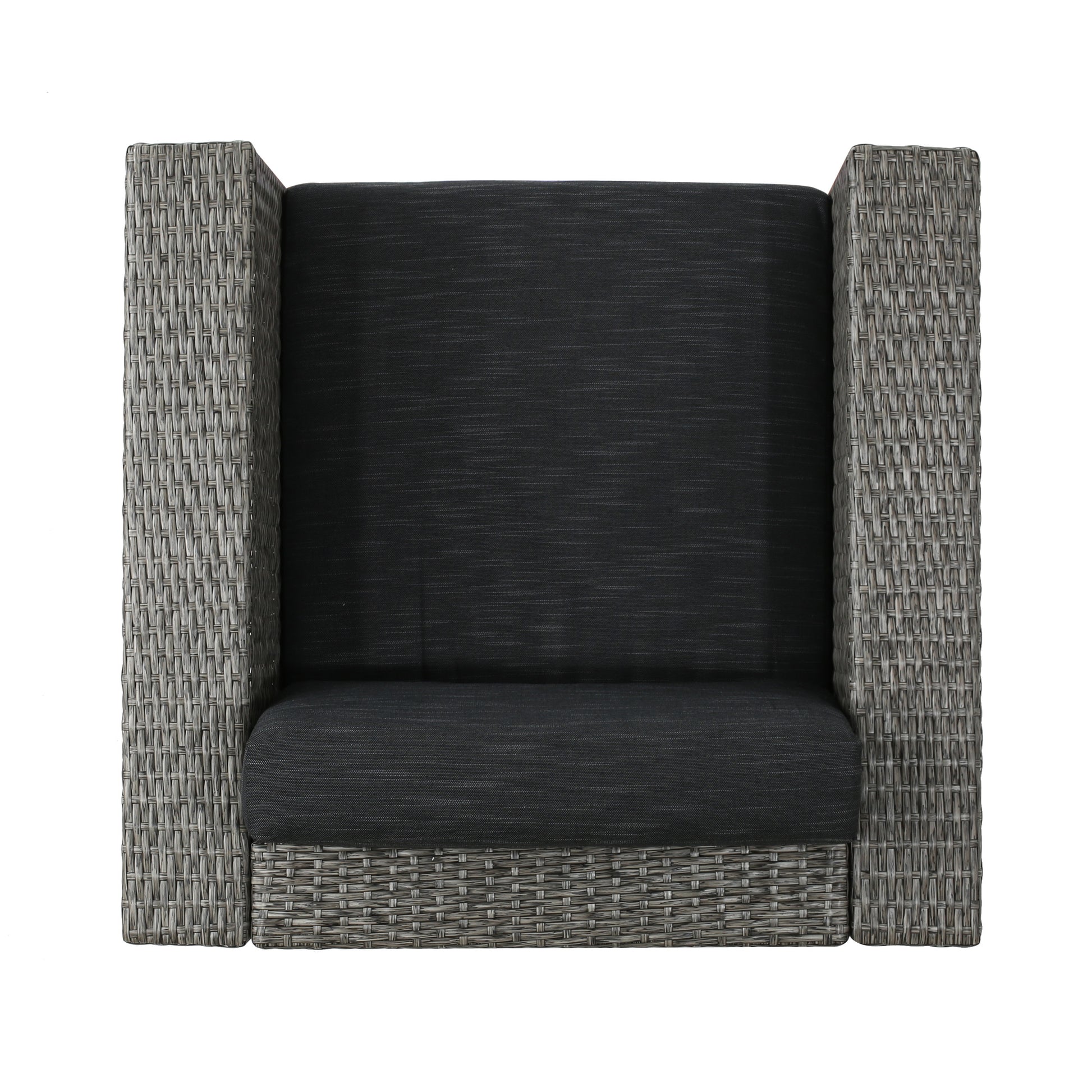 Puerta Mp1 Swivel Chair Black Black Gray Wicker