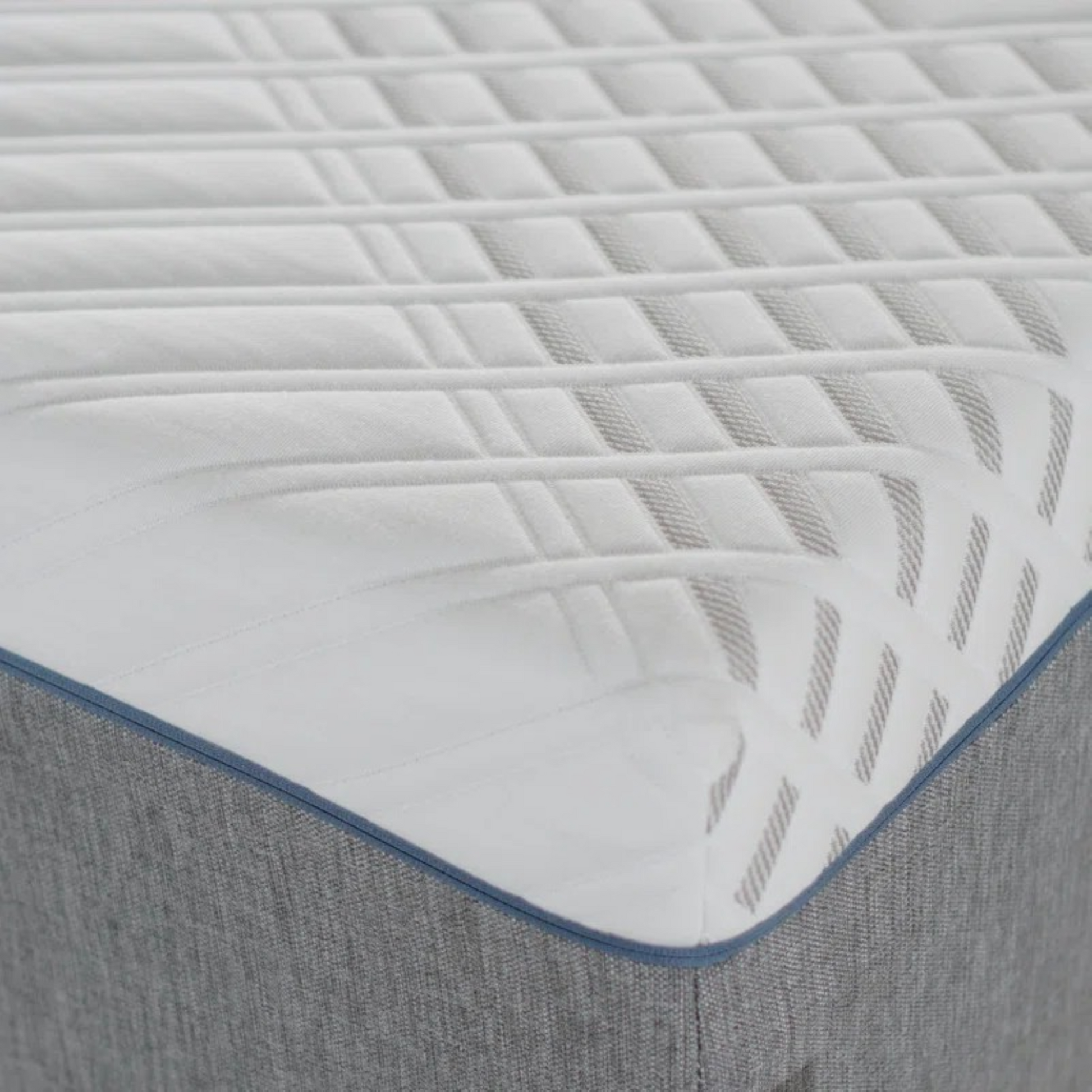 California King Size Hopewell 12" Medium Cooling Gel Memory Edge Support Pocket Spring Removable Cover Hybrid Mattress White Gray Foam Spring California King