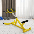 Soozier Roman Chair Back Extension Machine, Height Adjustable Hyperextension Bench With Dip Bars, Multi Functional For Back, Core, Arms And Whole Body Training, Yellow Yellow Steel