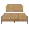 Woven Cane Queen Platform Bed Natural Wood