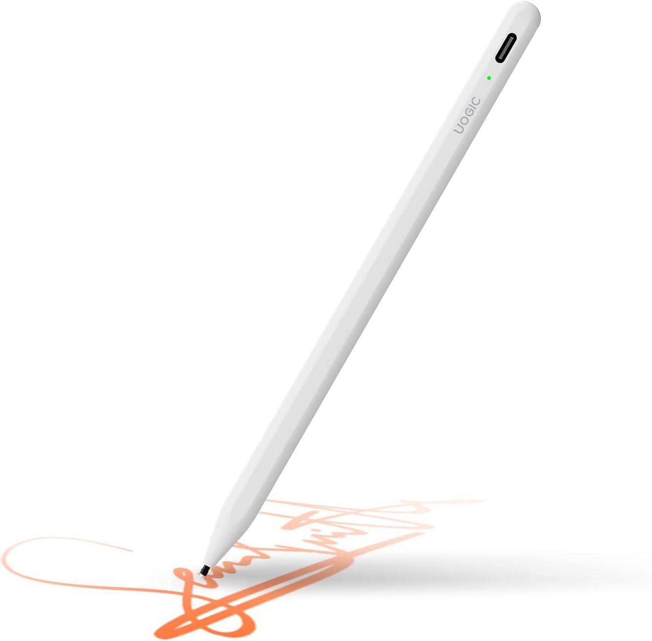 Uogic Stylus For Ipad 2018 2023, Ipad Pen With Bluetooth, Battery Level Display, Palm Rejection, Ipad Pencil Compatible With Ipad 6 7 8 9 10Th,Ipad Pro 11 12.9",Ipad Mini 5 6Th, Ipad Air 3 4 5Th White Aluminium