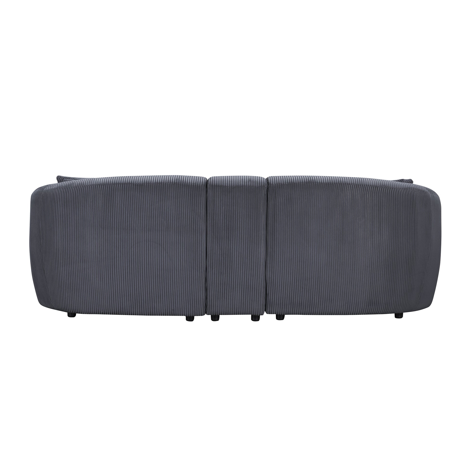 United We Win Corduroy Fabric, Two Cup Holders, Storage, Oversized Two Seat, Solid Wood Frame, High Quality Sponge Filling, Curved Placement Sofa Dark Gray Corduroy 2 Seat