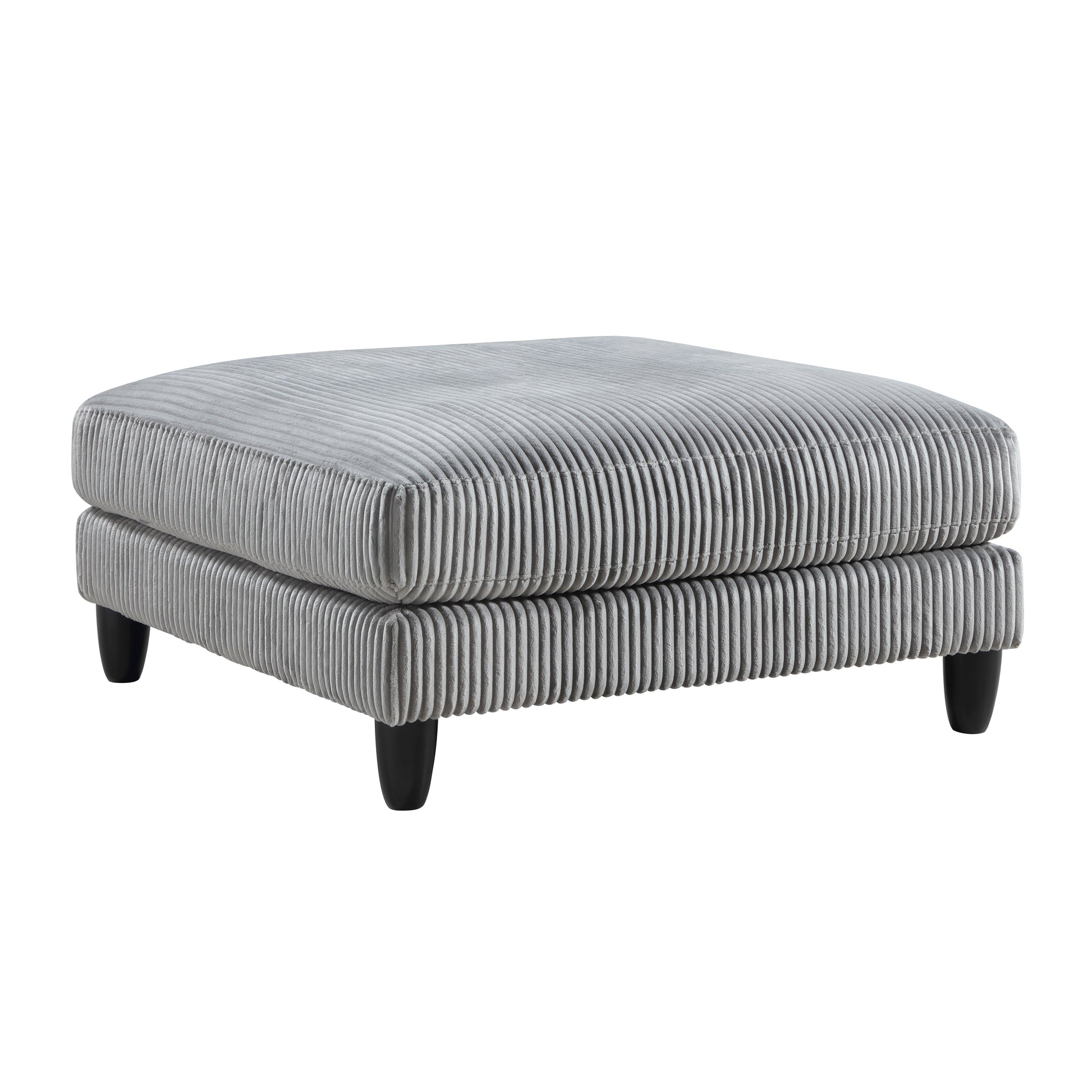 5Pc Modular Sectional Set Gray Corduroy Upholstery 2X Armless Chairs 3X Corner Seats Soft Pillows Living Room Furniture Gray Corduroy Wood Primary Living Space Contemporary,Modern Modular
