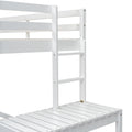 Twin Size High Loft Bed With Ladder Landing Platform, Ladders, Guardrails,White Twin White Wood Bedroom American Design Pine Bed Frame Pine