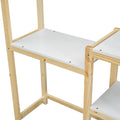 House Shaped Wooden Writing Desk,Kids Study Table,Bookshelf & Toy Storage,Natural Twin Natural American Design Pine