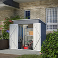 6'X4' Outdoor Metal Storage Shed For Garden Tools Lockable Door Gray Metal