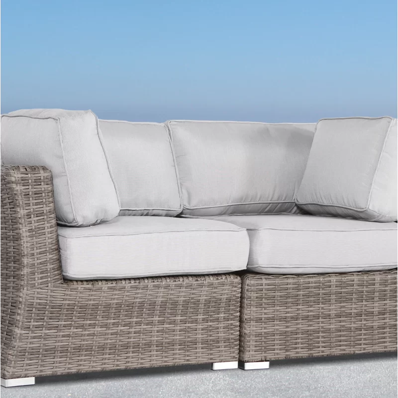 Fully Assembled 66" Outdoor Wicker Loveseat With Cushions Gray,Grey Mix Wicker