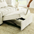 Modern Velvet Armchair Sofa Couch Pull Out Bed,3 In One Convertible For Living Room Sofa Bed,Beige Beige Velvet Cushion Back Medium Soft Medium Duty American Design Pillow Top Arms Foam Velvet 1 Seat