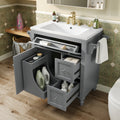 30'' Bathroom Vanity With Top Sink, Modern Bathroom Storage Cabinet With 2 Drawers And A Tip Out Drawer, Single Sink Bathroom Vanity Same As N710S130001E Grey Bathroom Modern Solid Wood Mdf Resin