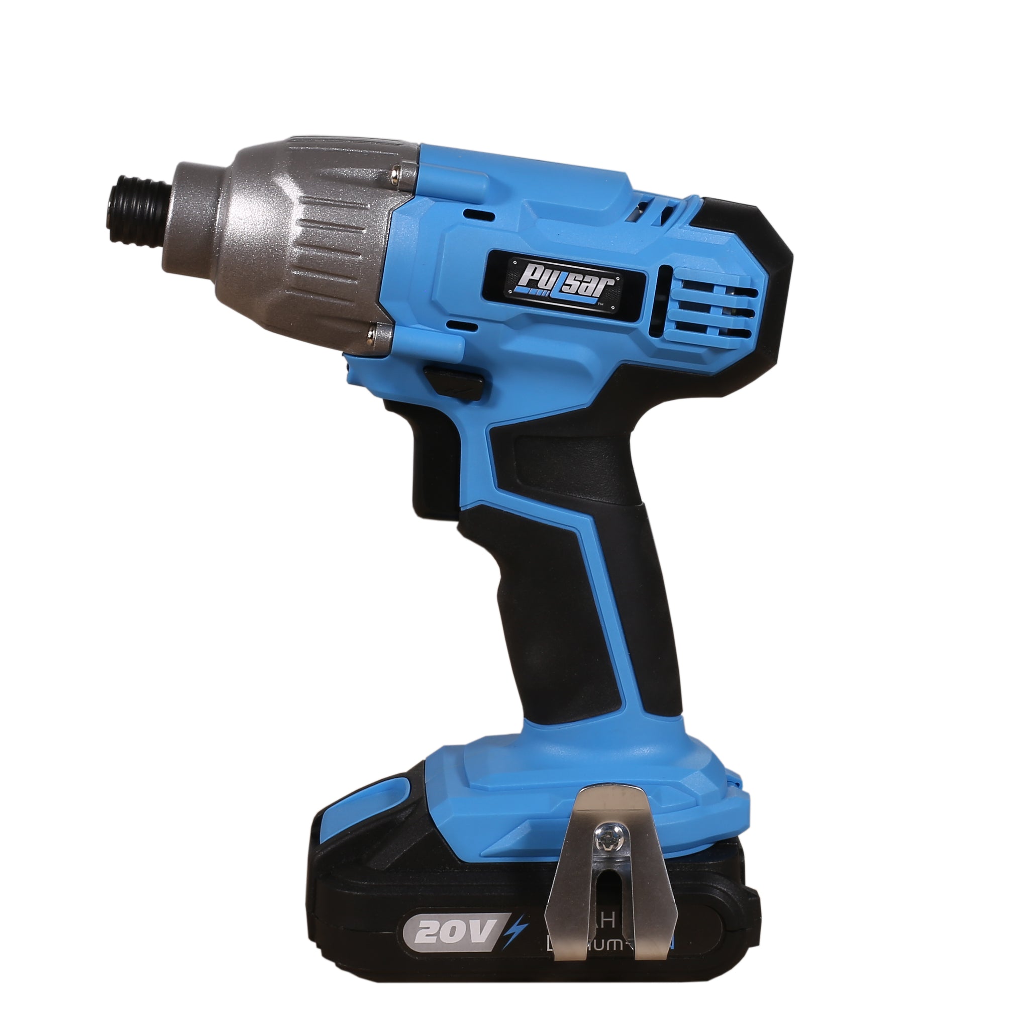 20V Cordless 2.0Ah Lithium Ion Impact Driver 1 4" Hex Shaft Black Blue Metal