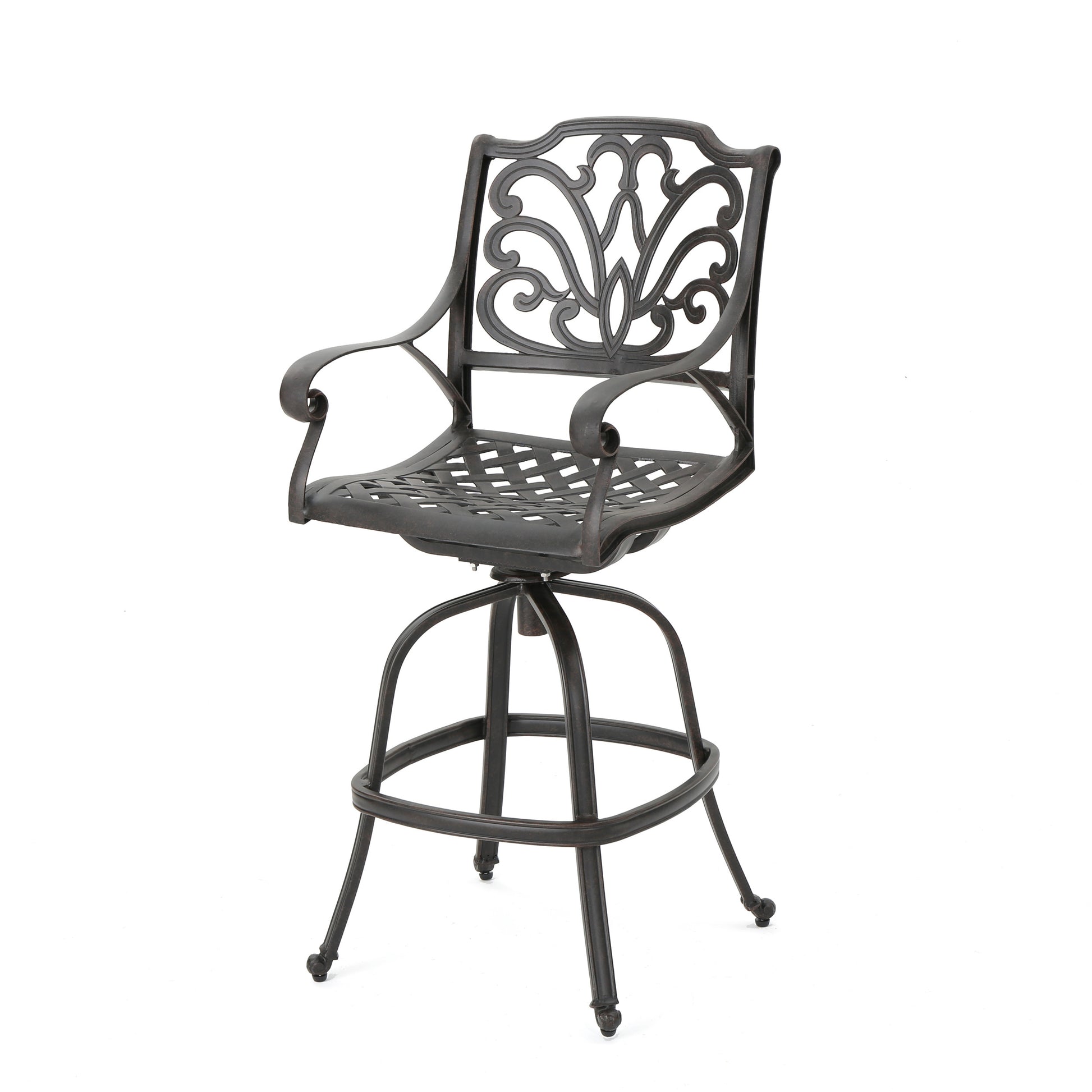 Cast Aluminium Swivel Bar Stool Copper Aluminium