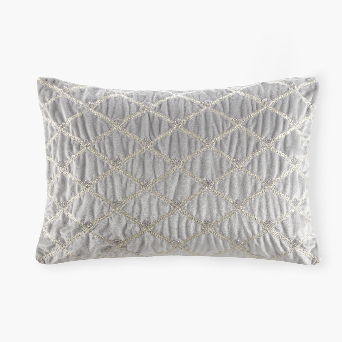 Oblong Decor Pillow Silver 22X15" Silver Cotton